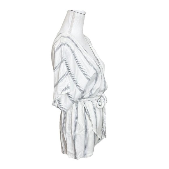 Lulus Climb Aboard Grey and White Striped Romper Women’s Size Small - Picture 7 of 13